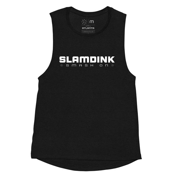 SLAMDINK Pickleball Women's  Black Soft Muscle Tee
